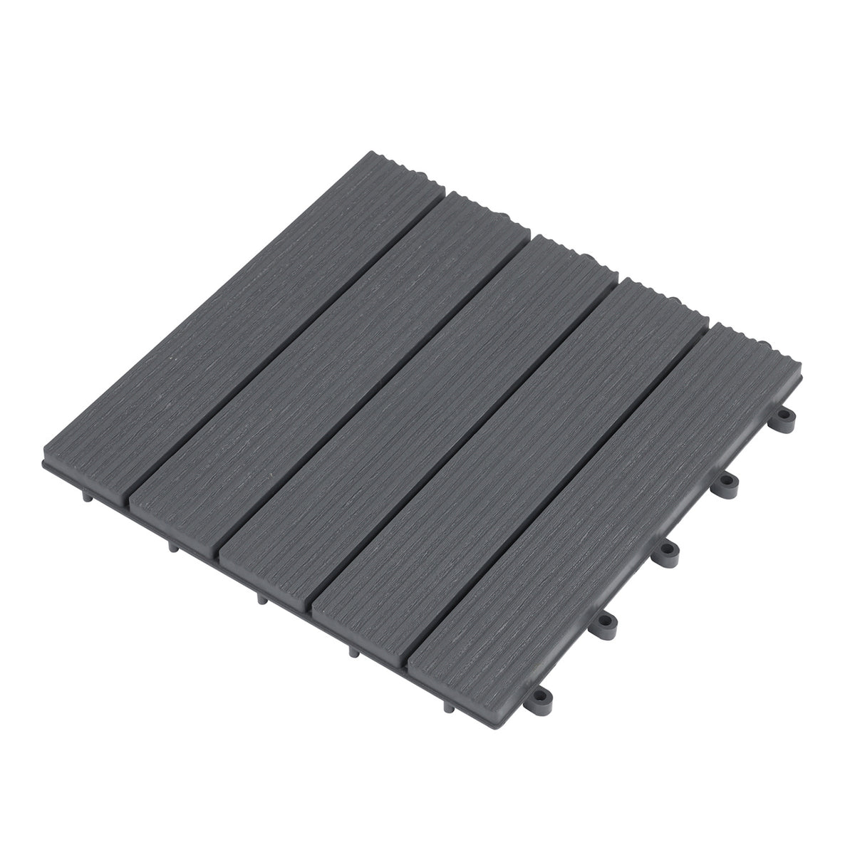 12x12 Waterproof PP Plastic Interlocking Deck Tiles for Patio - Gray