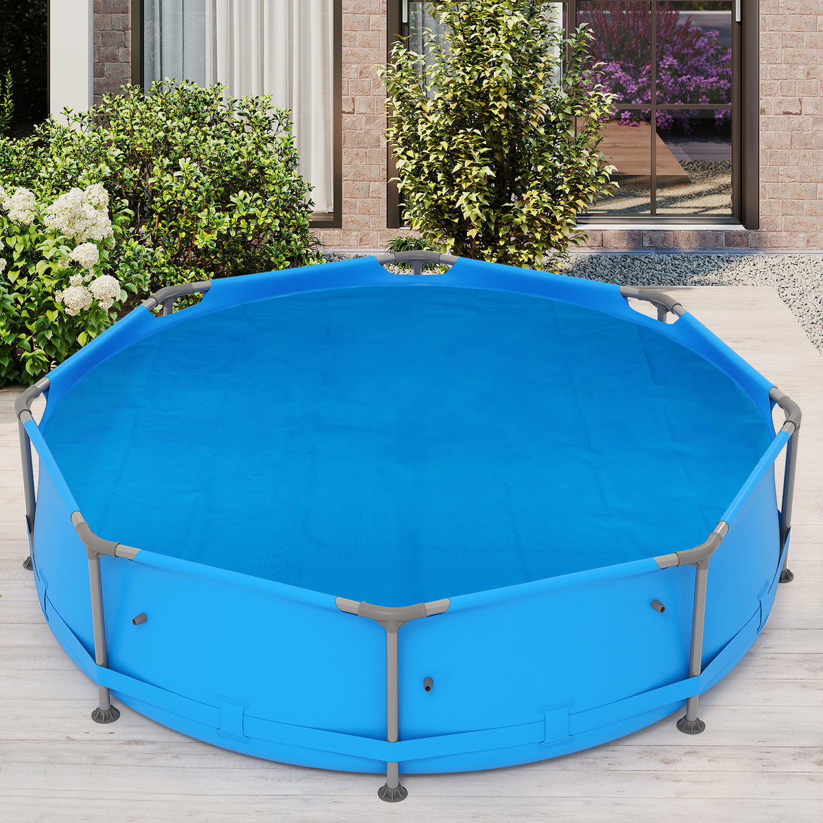 12ft x 30in Round Above Ground Swimming Pool with 12 ft Cover