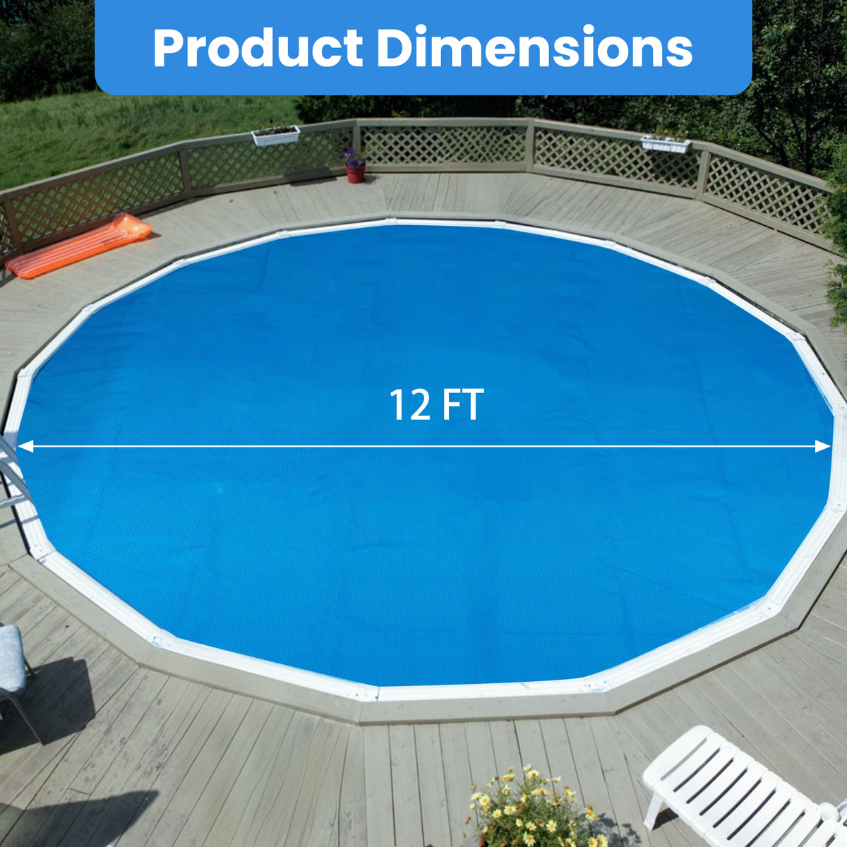 12ft x 30in Round Above Ground Swimming Pool with 12 ft Cover