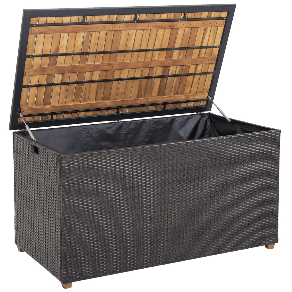 45 Gallon Outdoor Storage Bench with Raised Edges