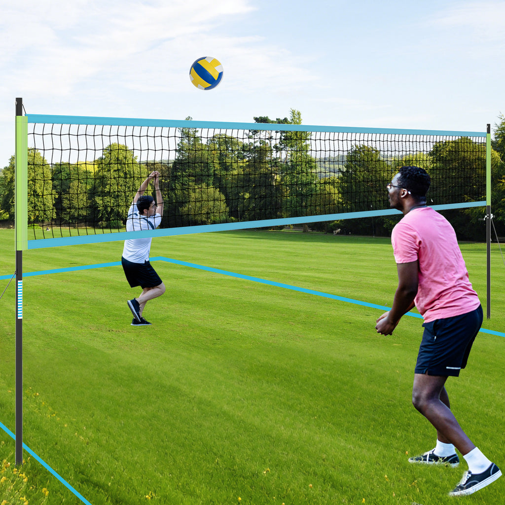 Outdoor Volleyball Net Set - Heavy Duty Adjustable Volleyball System with Carrying Bag - Yellow Variation