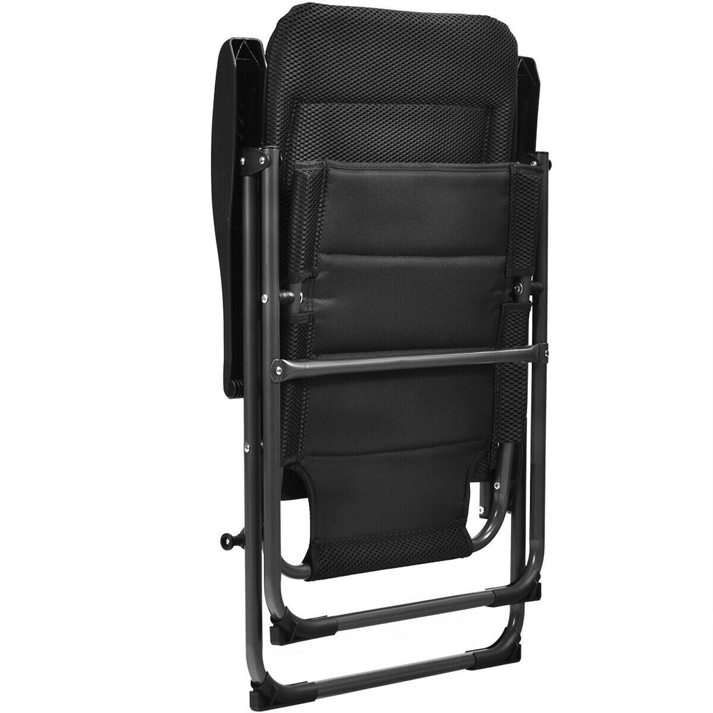 2 Pieces Outdoor Folding Patio Chairs with Adjustable Backrests for
