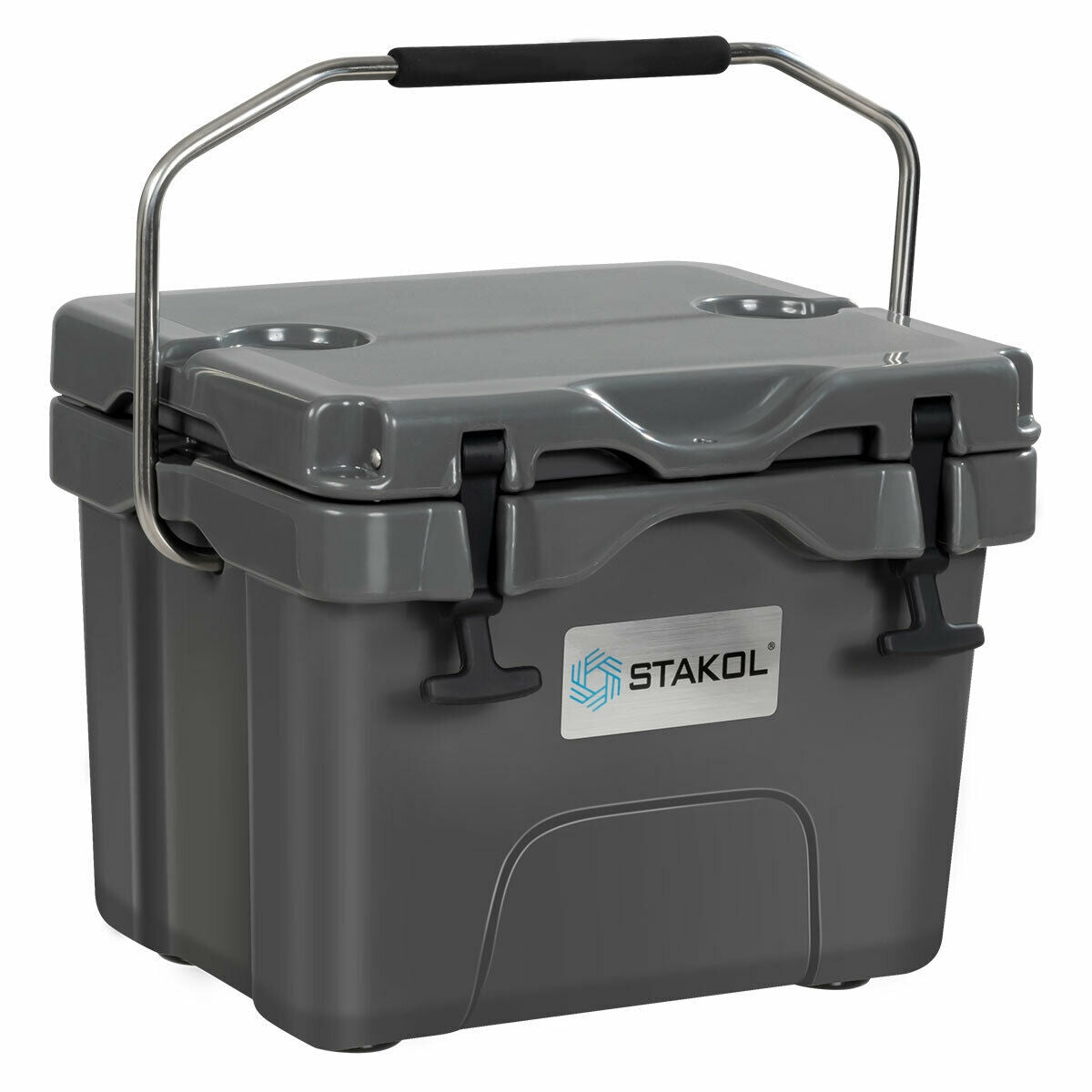 Rotomolded Cooler with Integrated Cup Holders and Bottle Opener