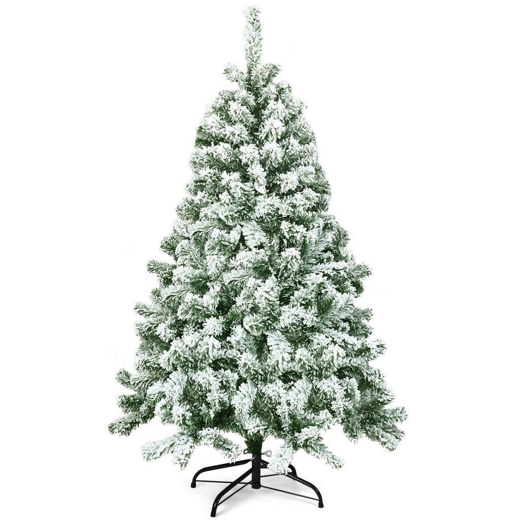 Artificial Christmas Tree 4.5 Ft Snow Flocked with 400 Tips - Full, Easy Setup