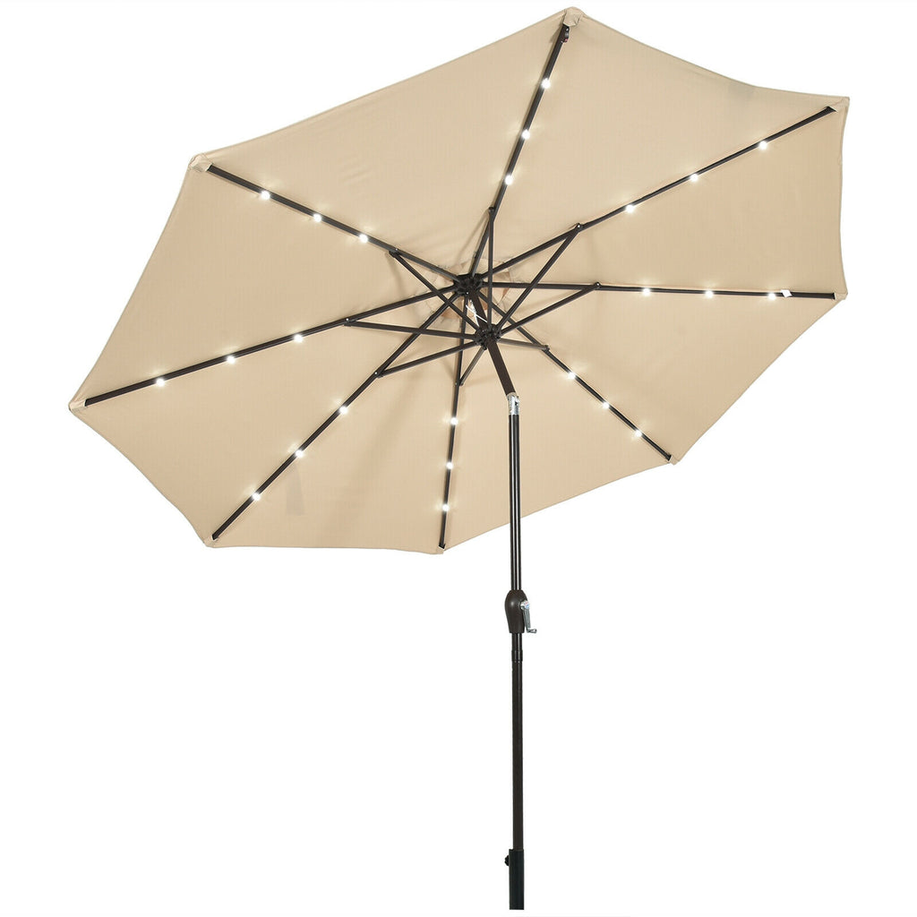 9 FT Patio Umbrella Outdoor Table Market with 8 Sturdy Bamboo Ribs