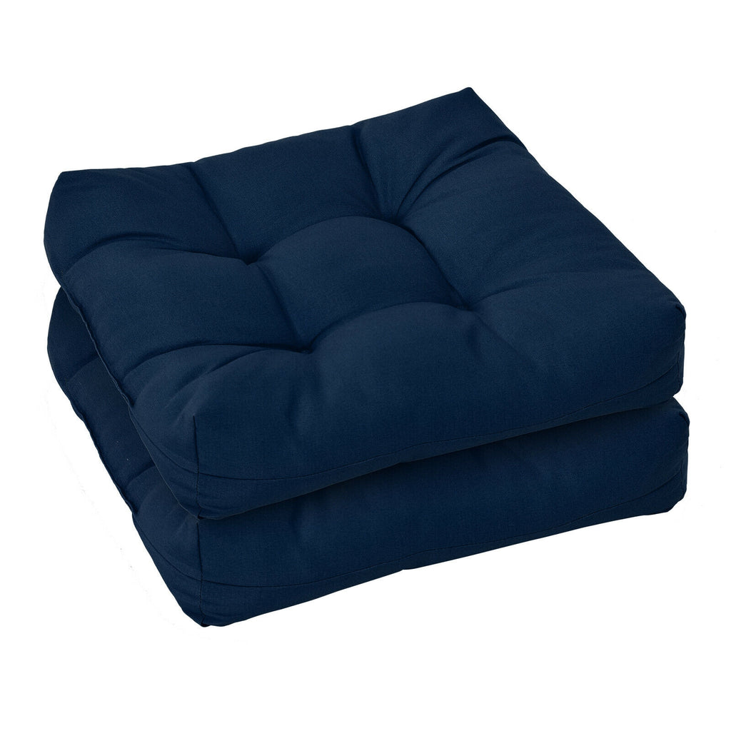 21" Seat Cushion Set of 2, Navy - Patio Chair Pad