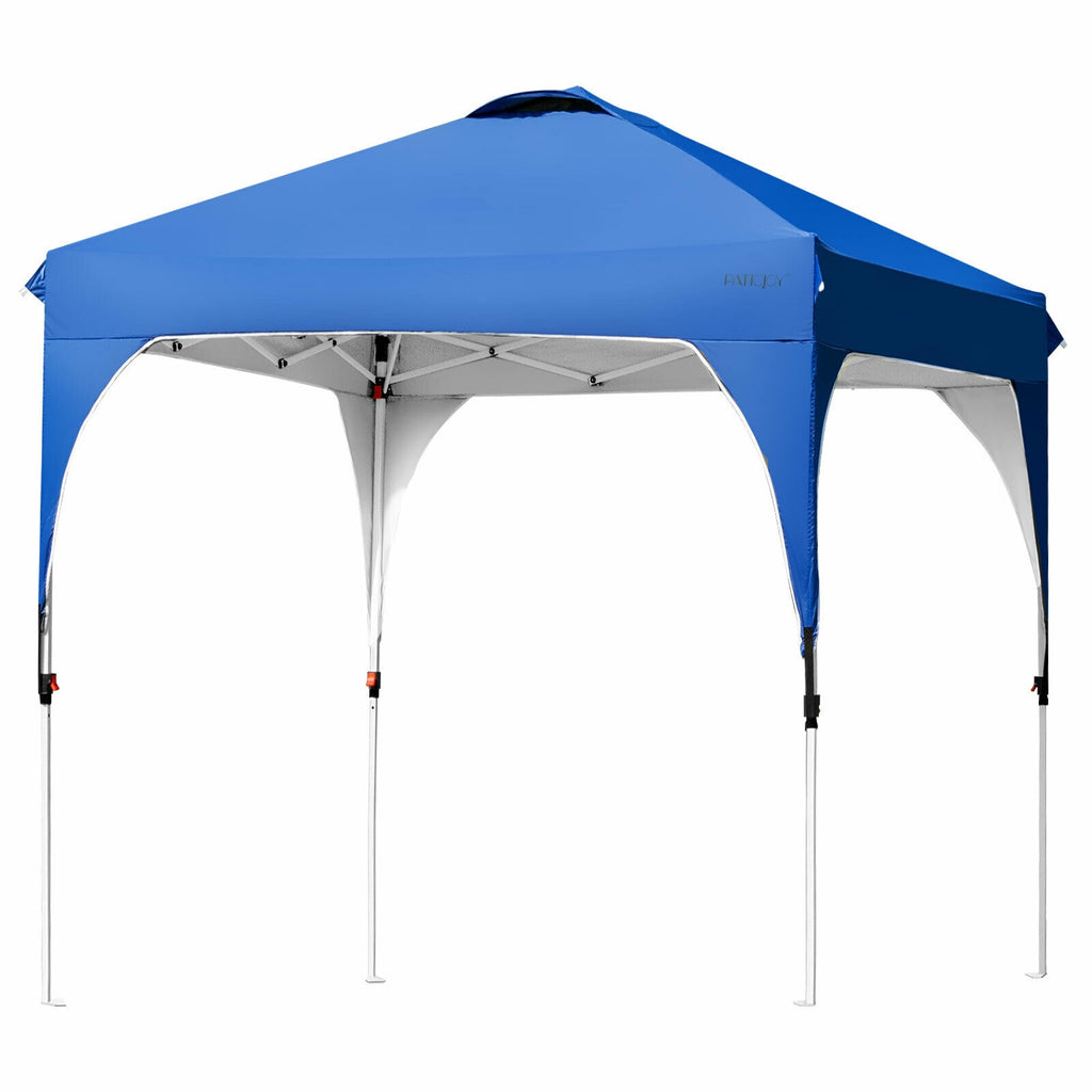 6.6 x 6.6 Feet Pop Up Canopy Tent Height Adjustable Blue