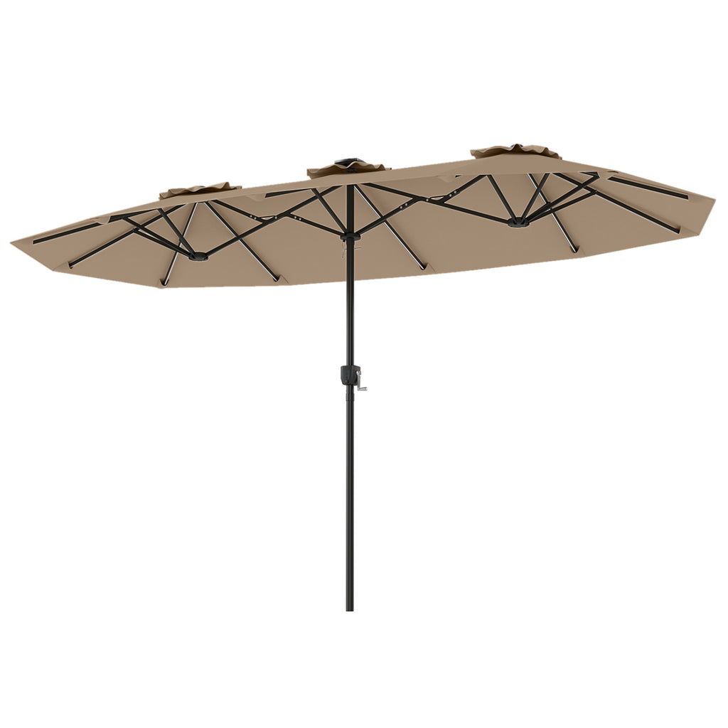 13 FT Double-Sided Patio Umbrella with Color-Changing Flowing Solar