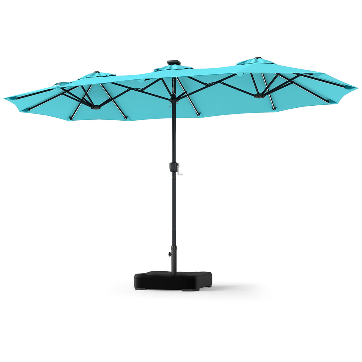 13 FT Double-Sided Patio Umbrella with 108 LED Lights and Base