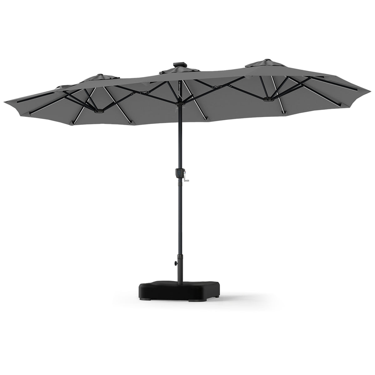 13 FT Double-Sided Patio Umbrella with 108 LED Lights and Base