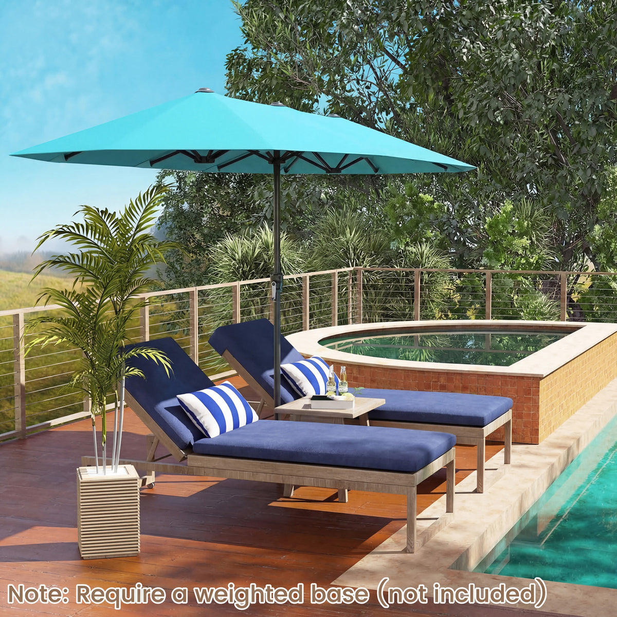 13 Feet Large Patio Umbrella Outdoor Double-Sided Table Market with