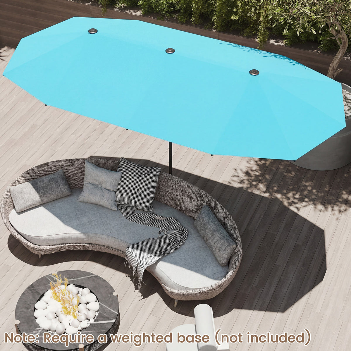 13 Feet Large Patio Umbrella Outdoor Double-Sided Table Market with