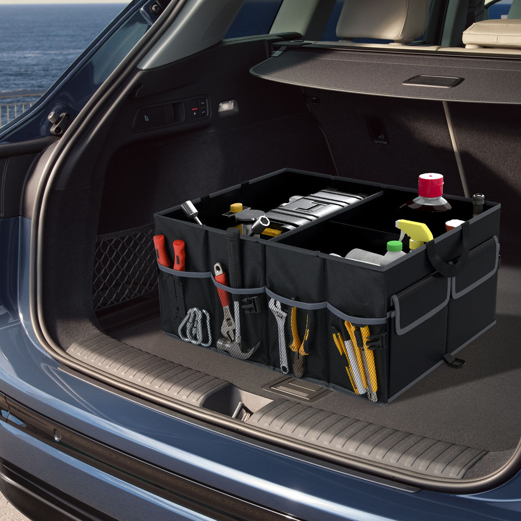 13 Gallon Car Trunk Organizer with Removable Divider and 6 Pockets