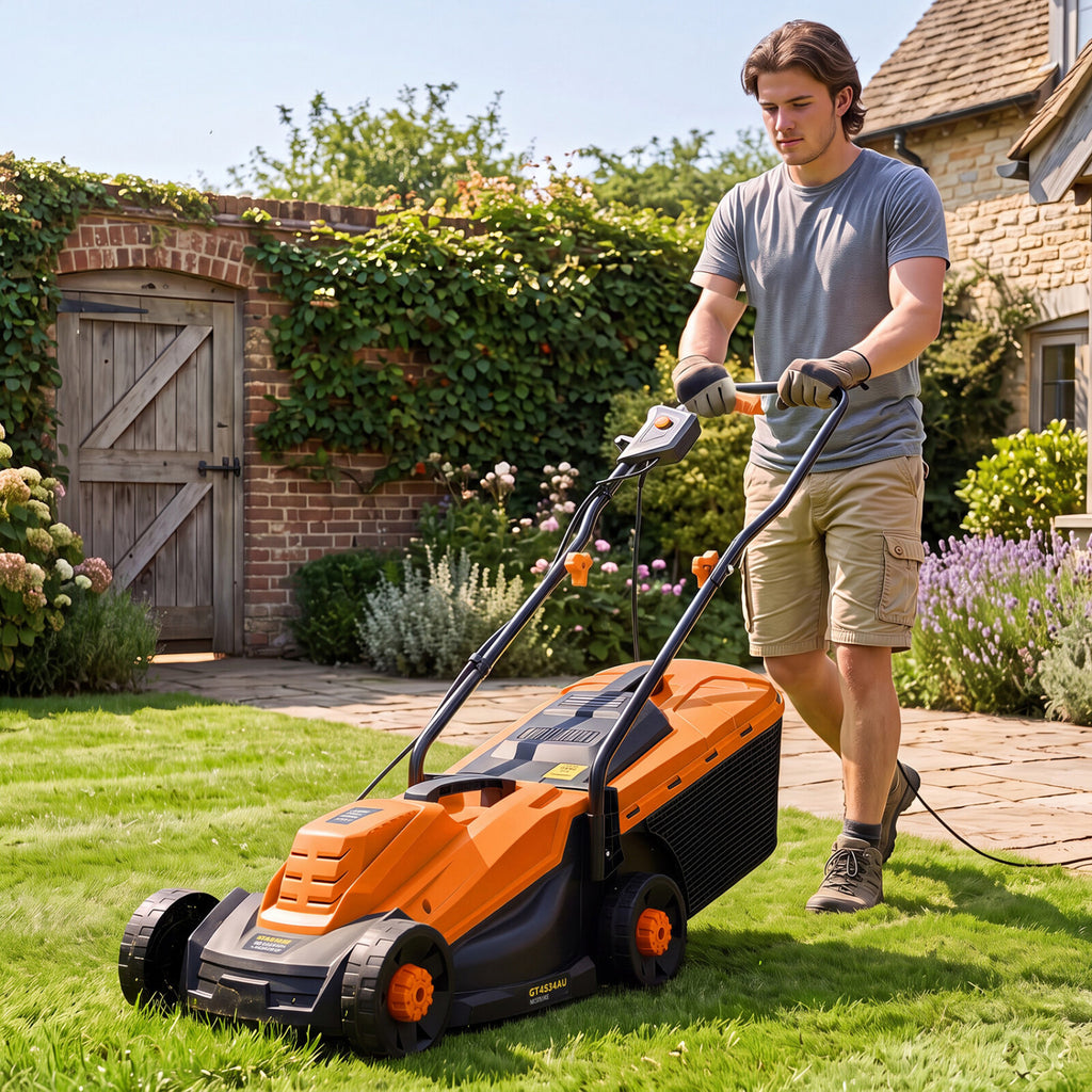 13-Inch 12-Amp Corded Electric Lawn Mower with 3-Position Height