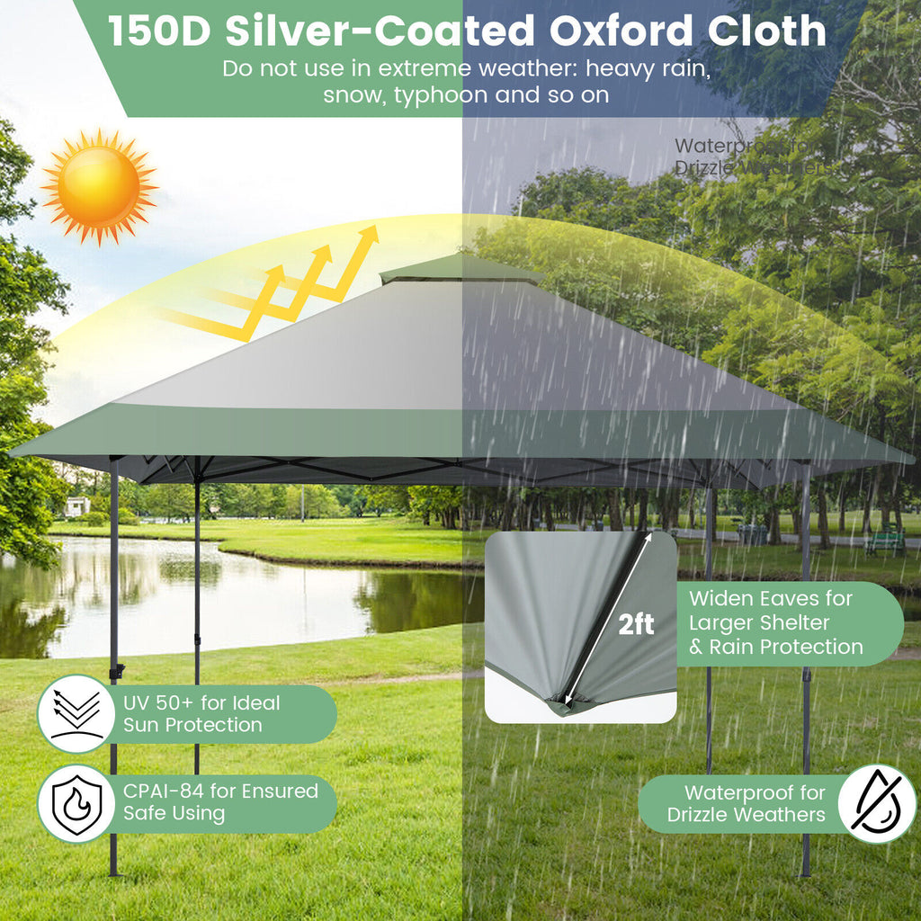 13 x Feet Pop-Up Patio Canopy Tent with Shelter and Wheeled Bag