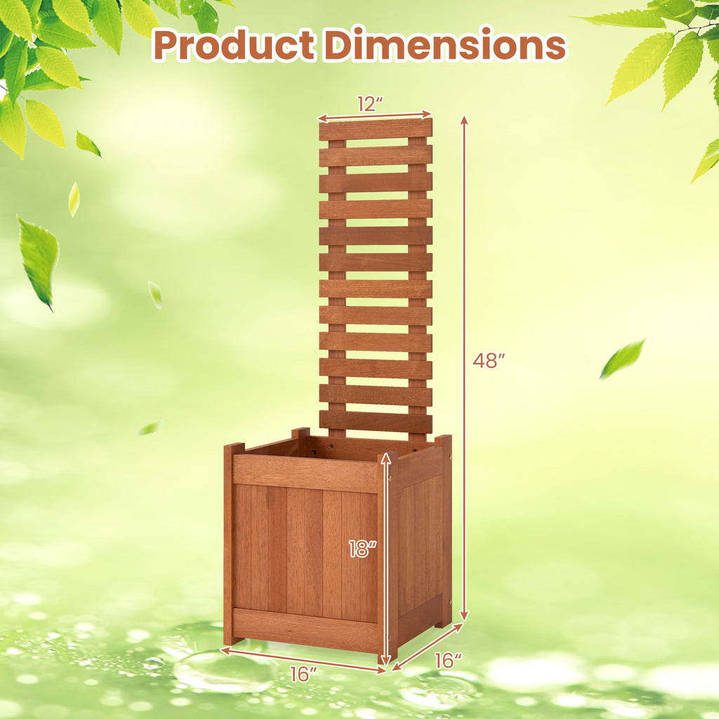 Wooden Raised Garden Bed with Trellis - Intersecting Parallels