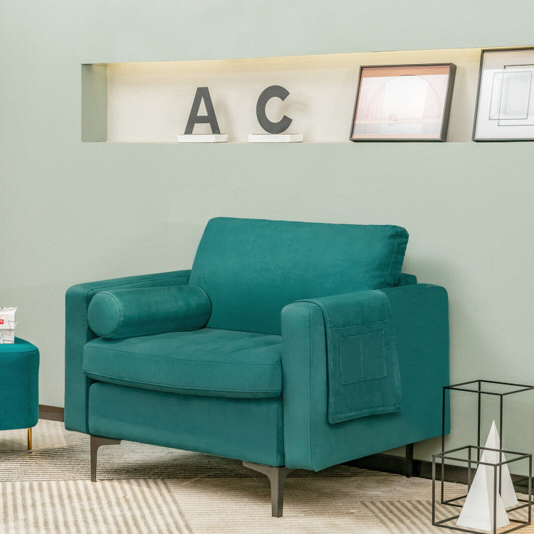 Folding Treadmill & Modern Accent Chair Set