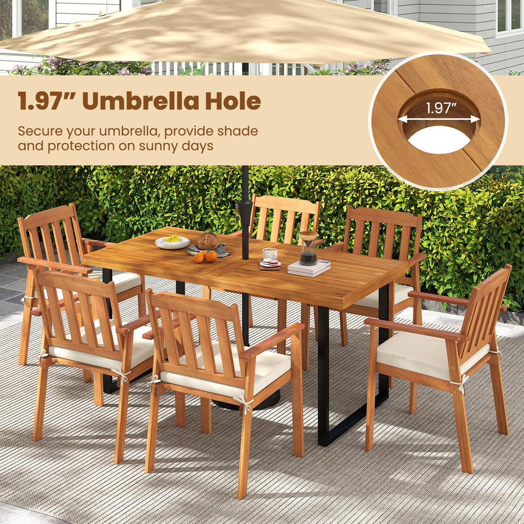 Acacia Wood Dining Table for 6 - 63" x 32"