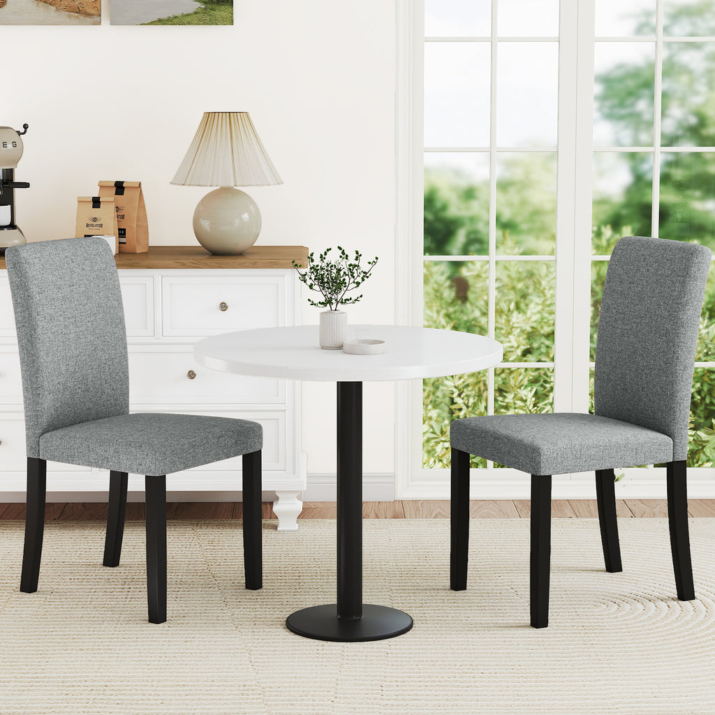 Dining Chair Set of 2 Mid-Century Modern - Gray