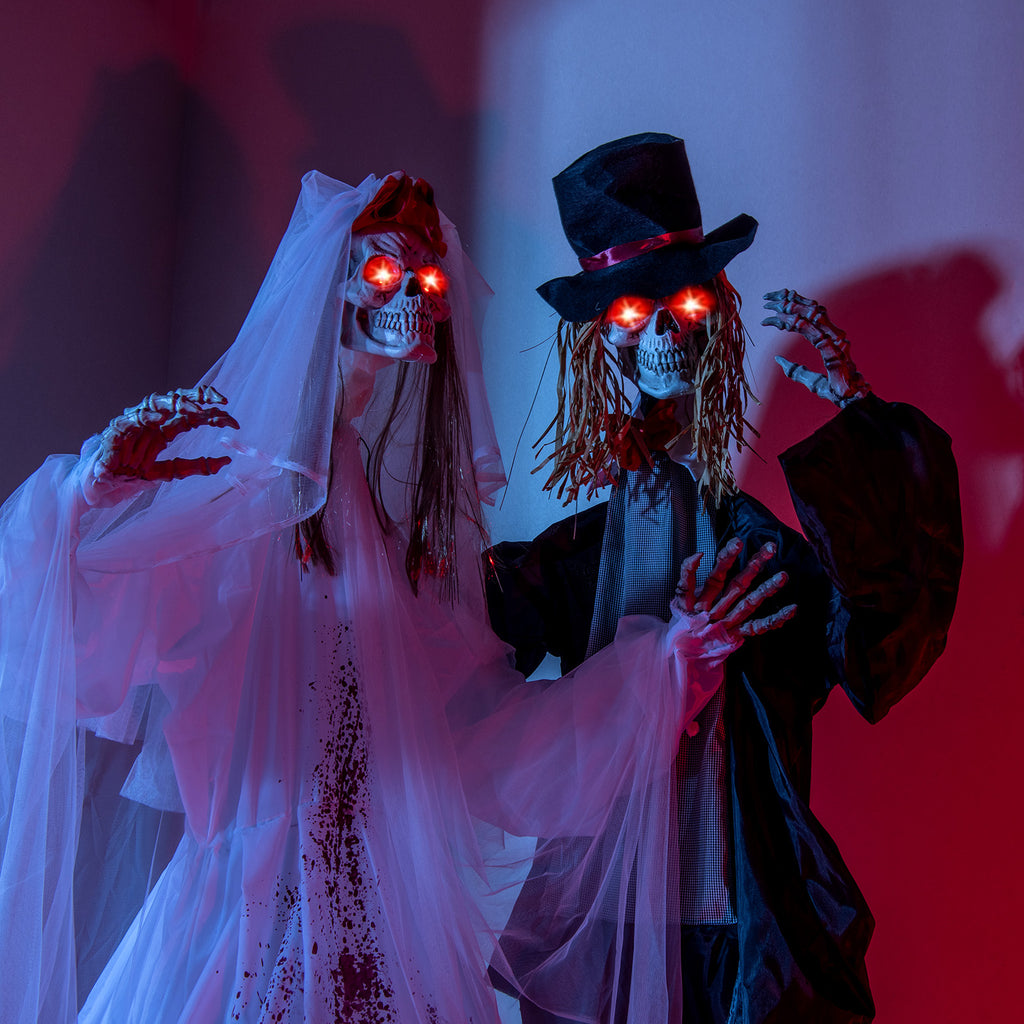 Halloween Animatronic Standing Bride 7.2 FT Haunted House Decoration - Bride Variation