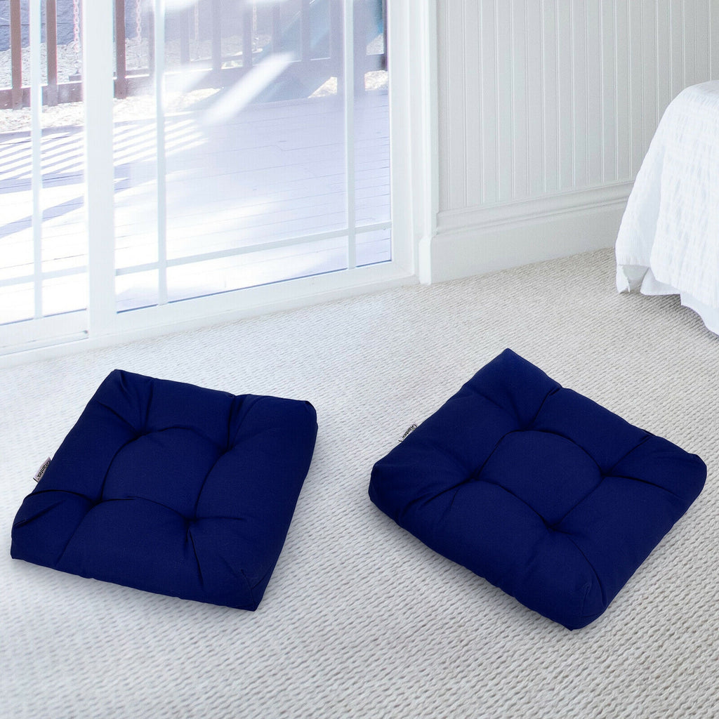 21" Seat Cushion Set of 2, Navy - Patio Chair Pad