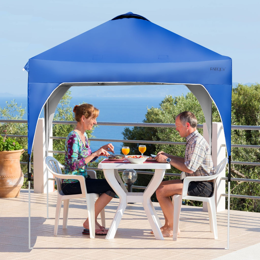 6.6 x 6.6 Feet Pop Up Canopy Tent Height Adjustable Blue