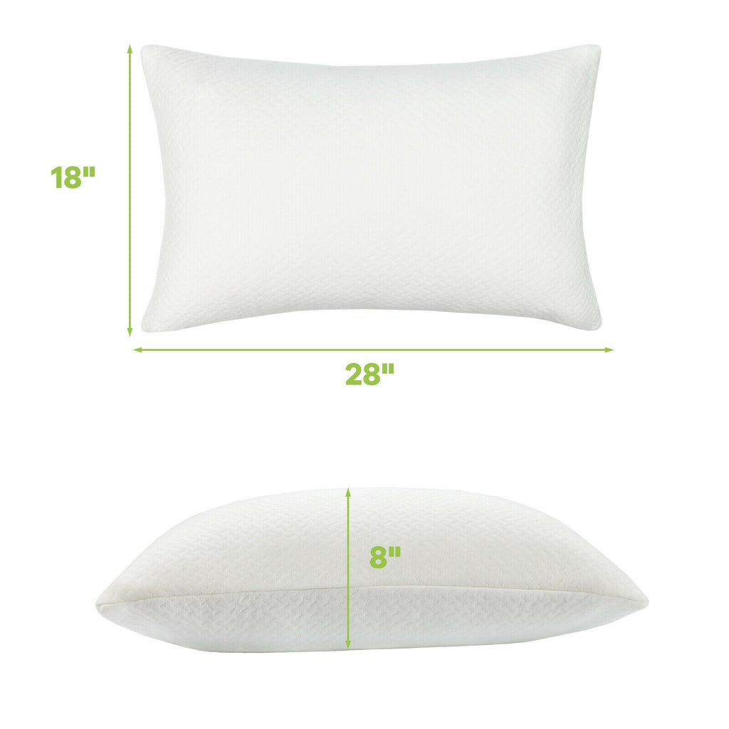 Shredded Memory Foam Bed Pillows Queen, 28x18 Inch (Set of 2)