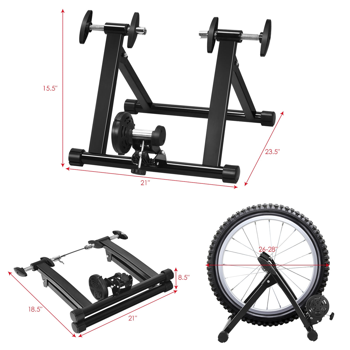 Portable Folding Bicycle Trainer Stand for 26-28 Inch Bikes