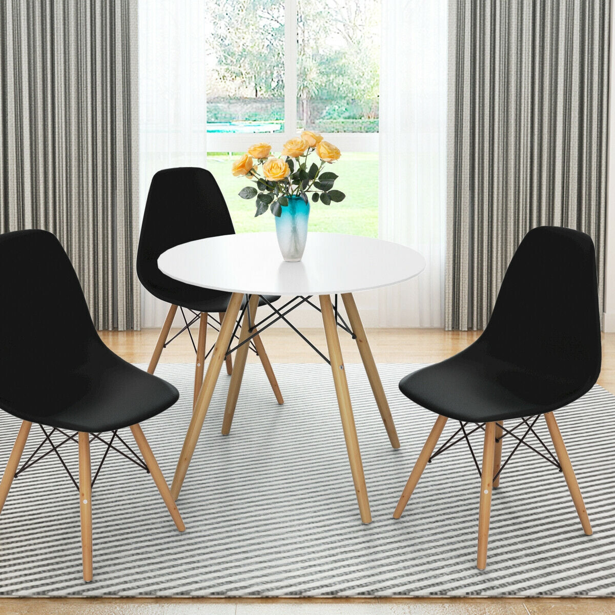 Mid-Century Dining Side Chair - Black