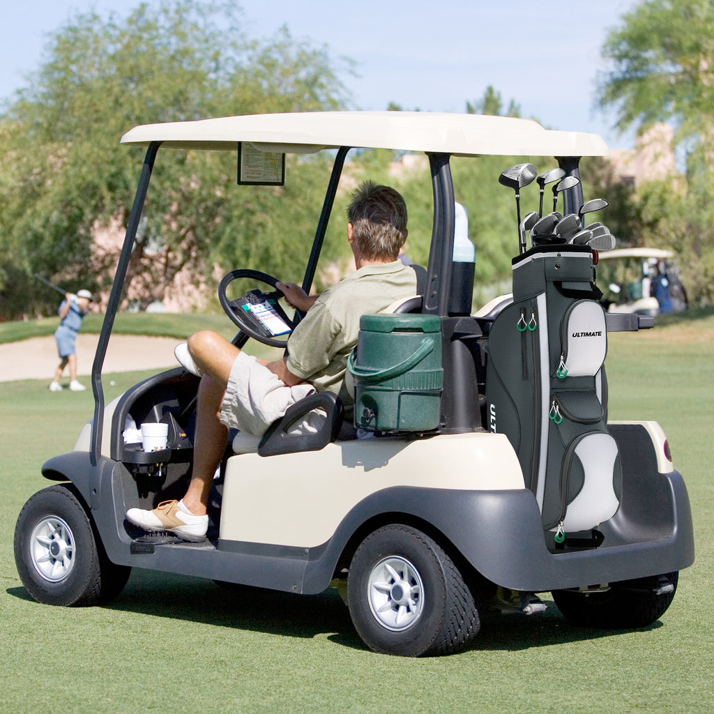 14-Way Golf Cart Bag with 7 Zippered Pockets, Cooler & Rain Hood