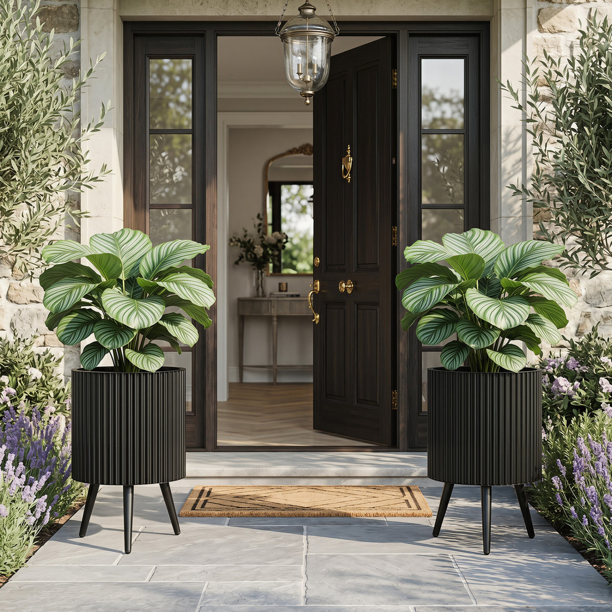 14/16.5/20 Inch Plant Pot with Stand and Tapered Legs