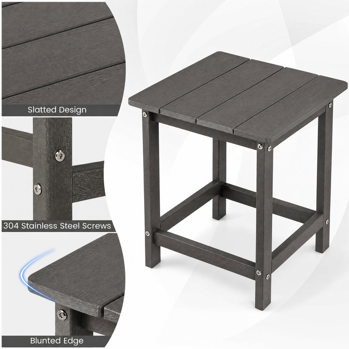 14 Inch Square Weather-Resistant Adirondack Side Table
