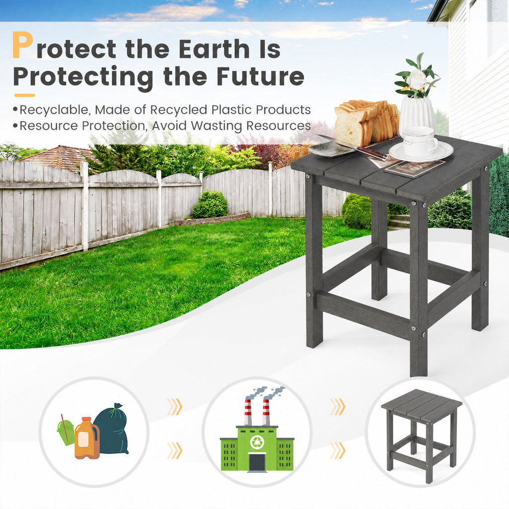 14 Inch Square Weather-Resistant Adirondack Side Table