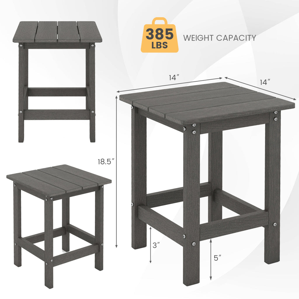 14 Inch Square Weather-Resistant Adirondack Side Table