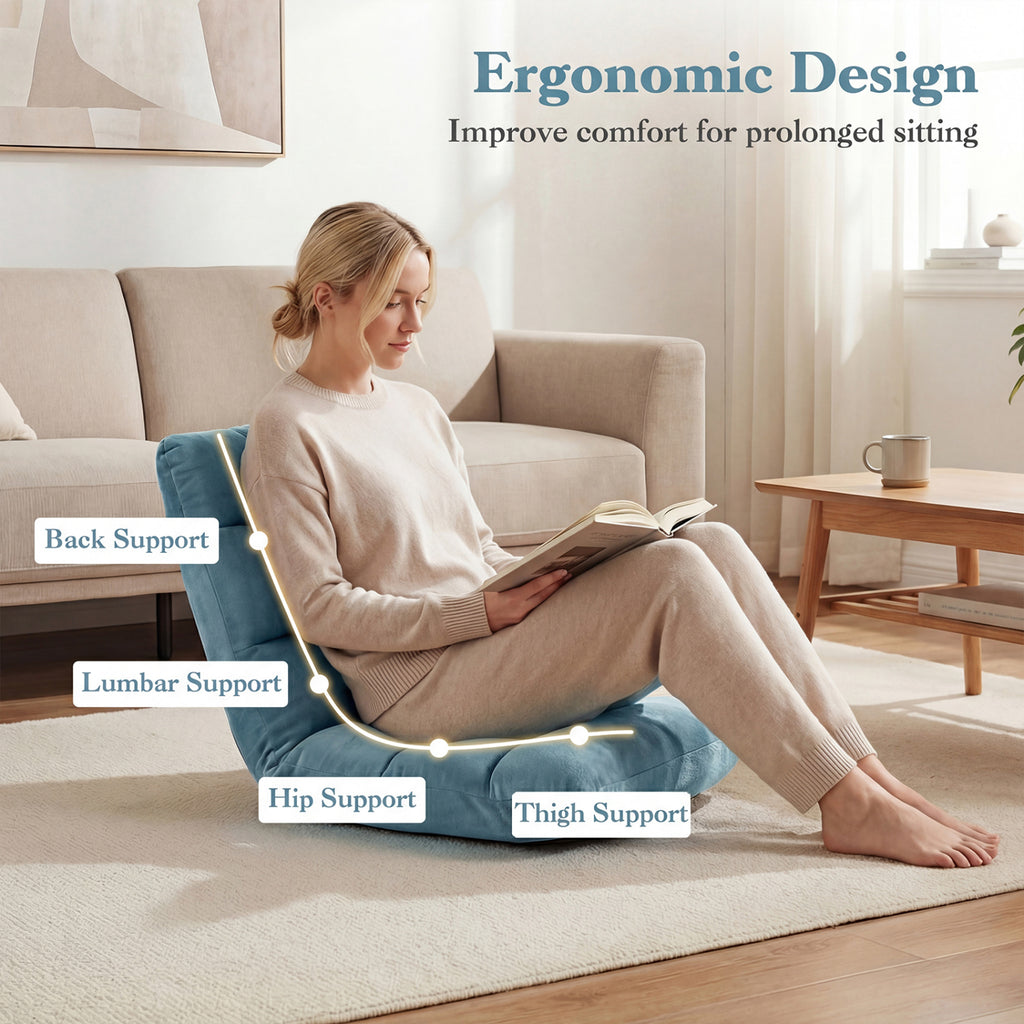 14-Position Adjustable Floor Chair - Green