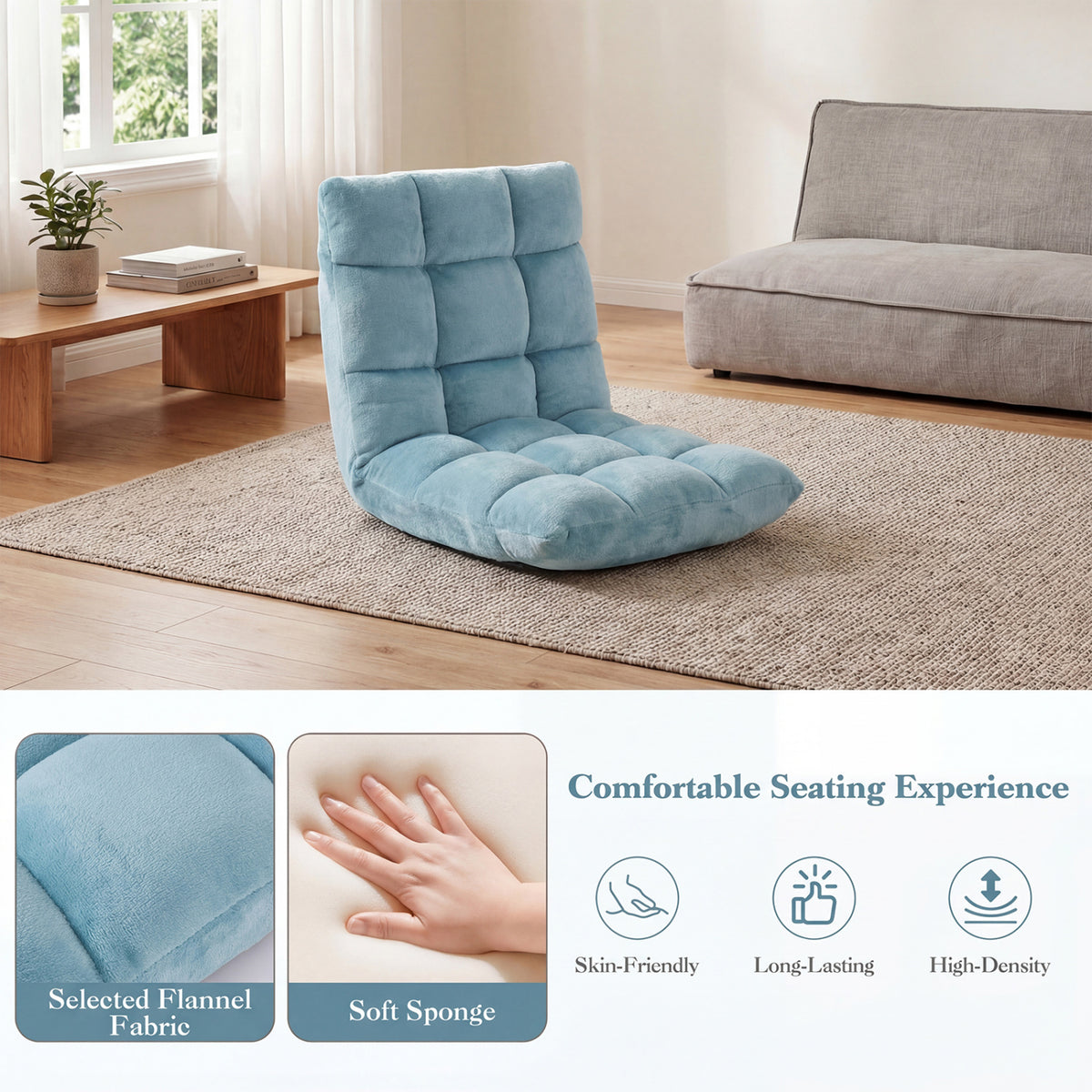 14-Position Adjustable Floor Chair - Green