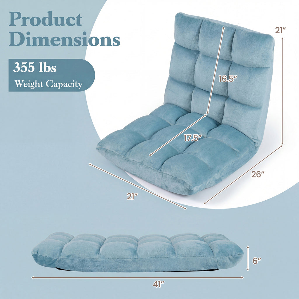 14-Position Adjustable Floor Chair - Green