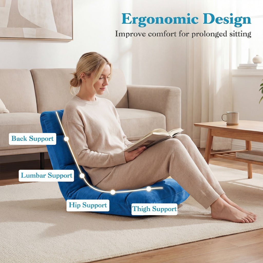 14-Position Adjustable Floor Chair, Blue