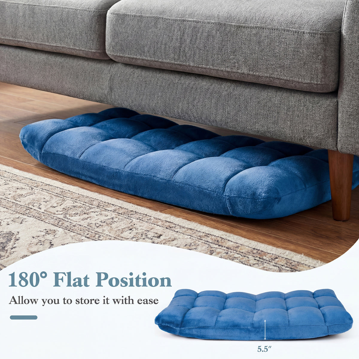 14-Position Adjustable Floor Chair, Blue