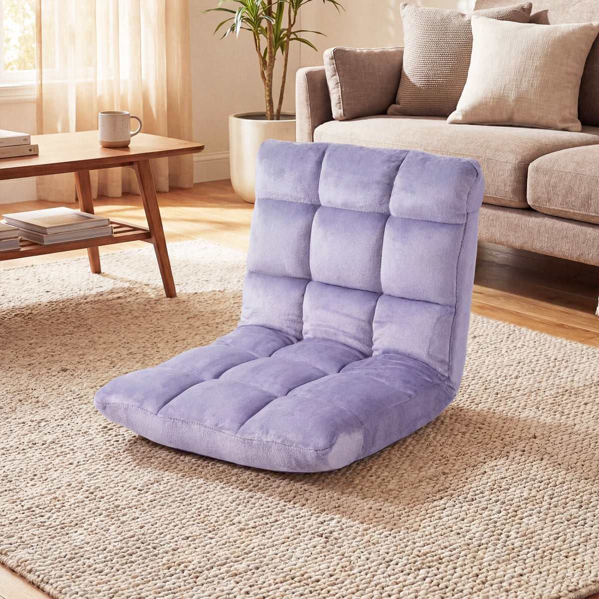 14-Position Adjustable Floor Chair - Light Purple