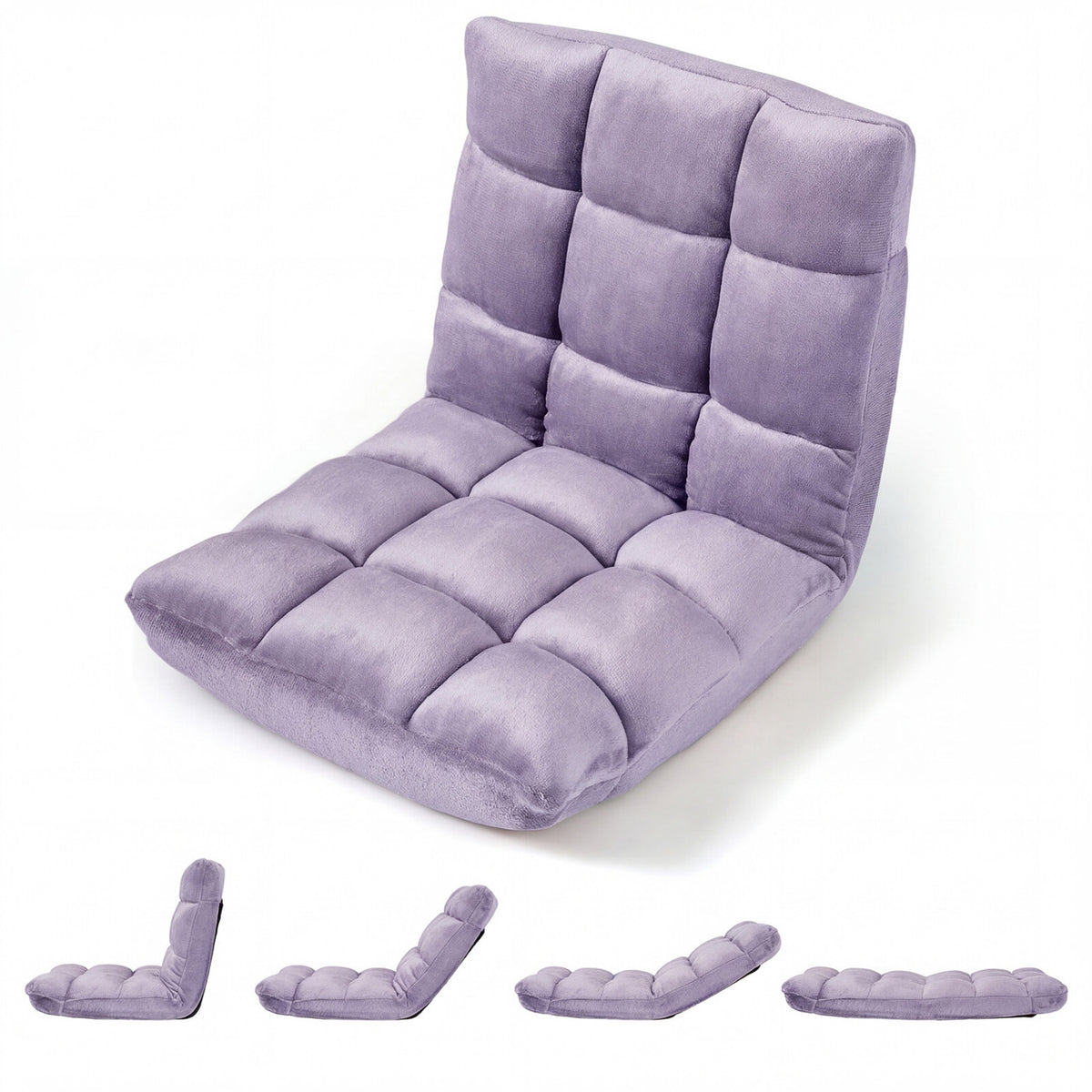 14-Position Adjustable Floor Chair - Light Purple
