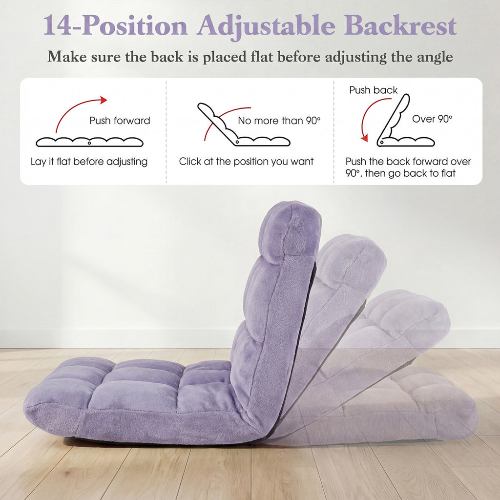 14-Position Adjustable Floor Chair - Light Purple