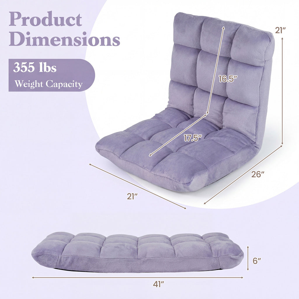 14-Position Adjustable Floor Chair - Light Purple