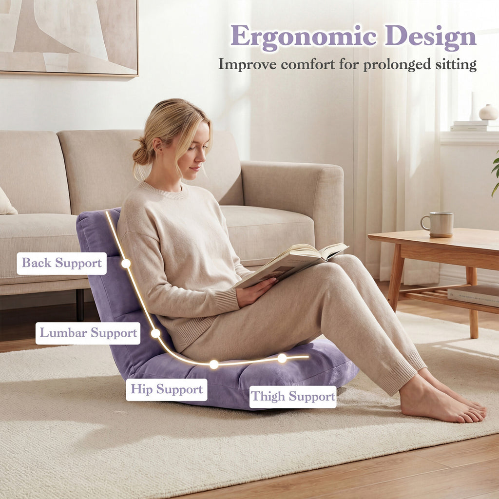 14-Position Adjustable Floor Chair - Light Purple