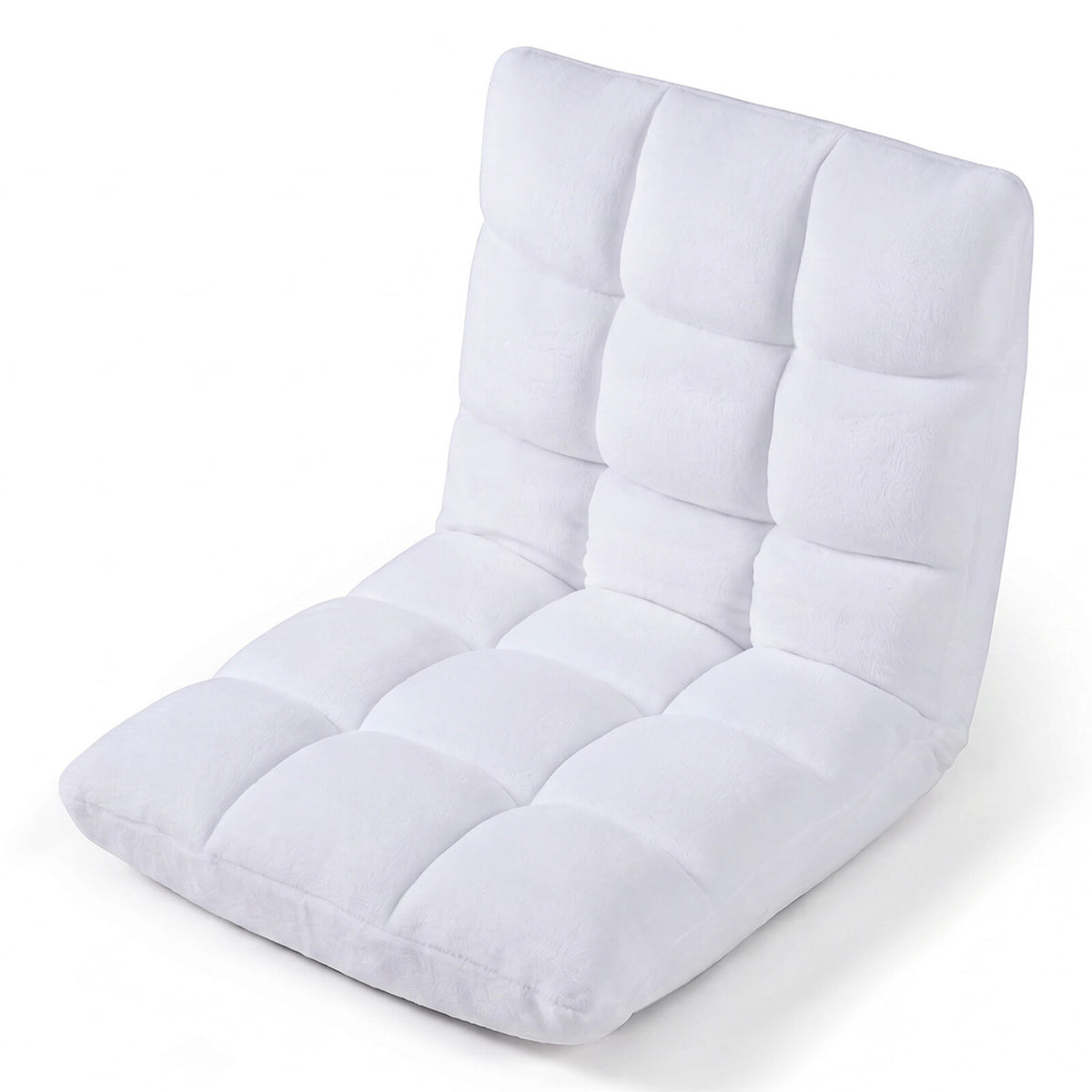 14-Position Adjustable Floor Chair, White Soft Coral