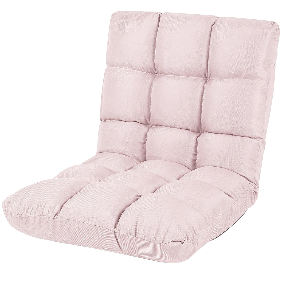 14-Position Floor Chair with Adjustable Backrest, Light Pink