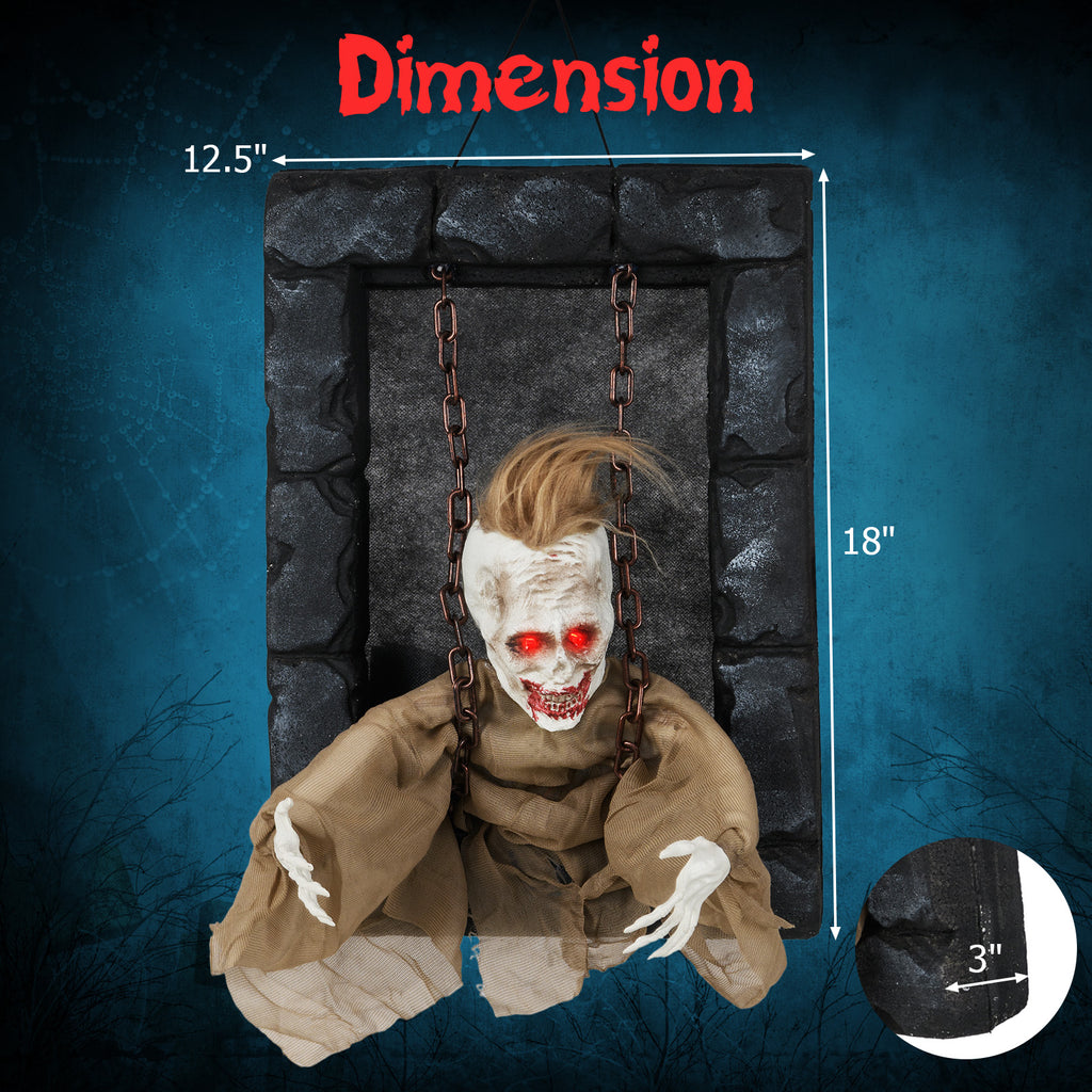 Halloween Hanging Animated Zombie Prisoner Decoration Sound Activated - Variation A