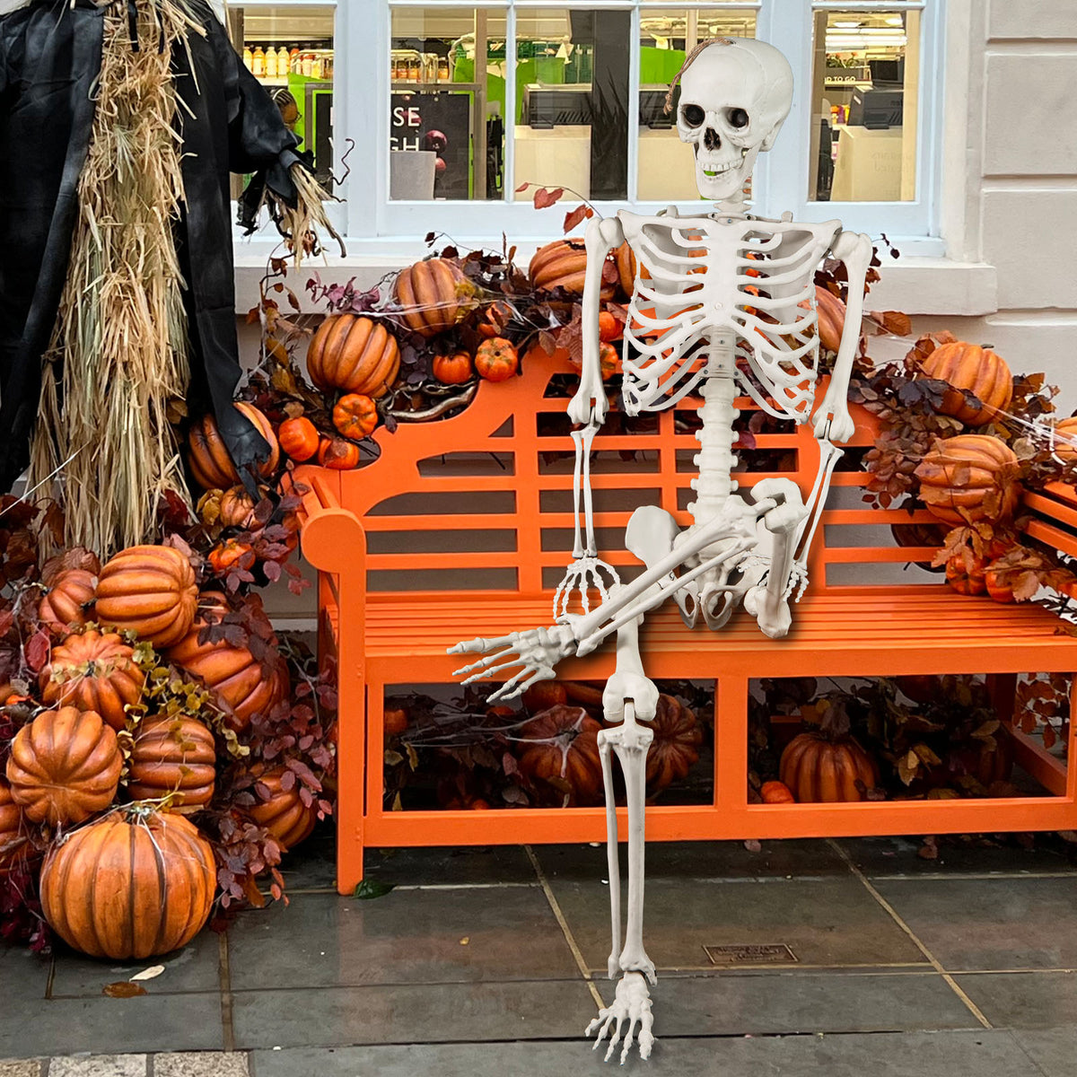 Life Size Halloween Skeleton Decoration 5.4 ft Outdoor & Indoor Prop