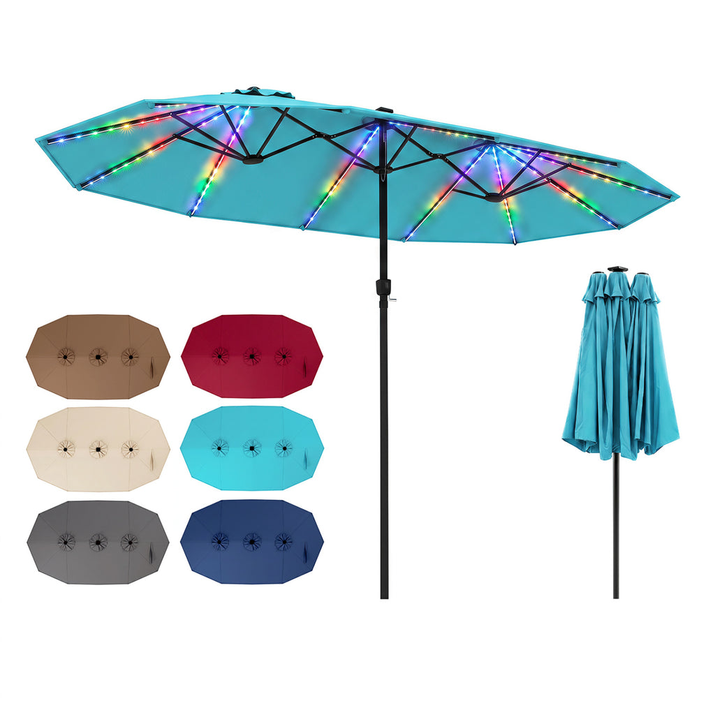 15.5FT Extra-Large Patio Umbrella 12 Reinforced Metal Ribs