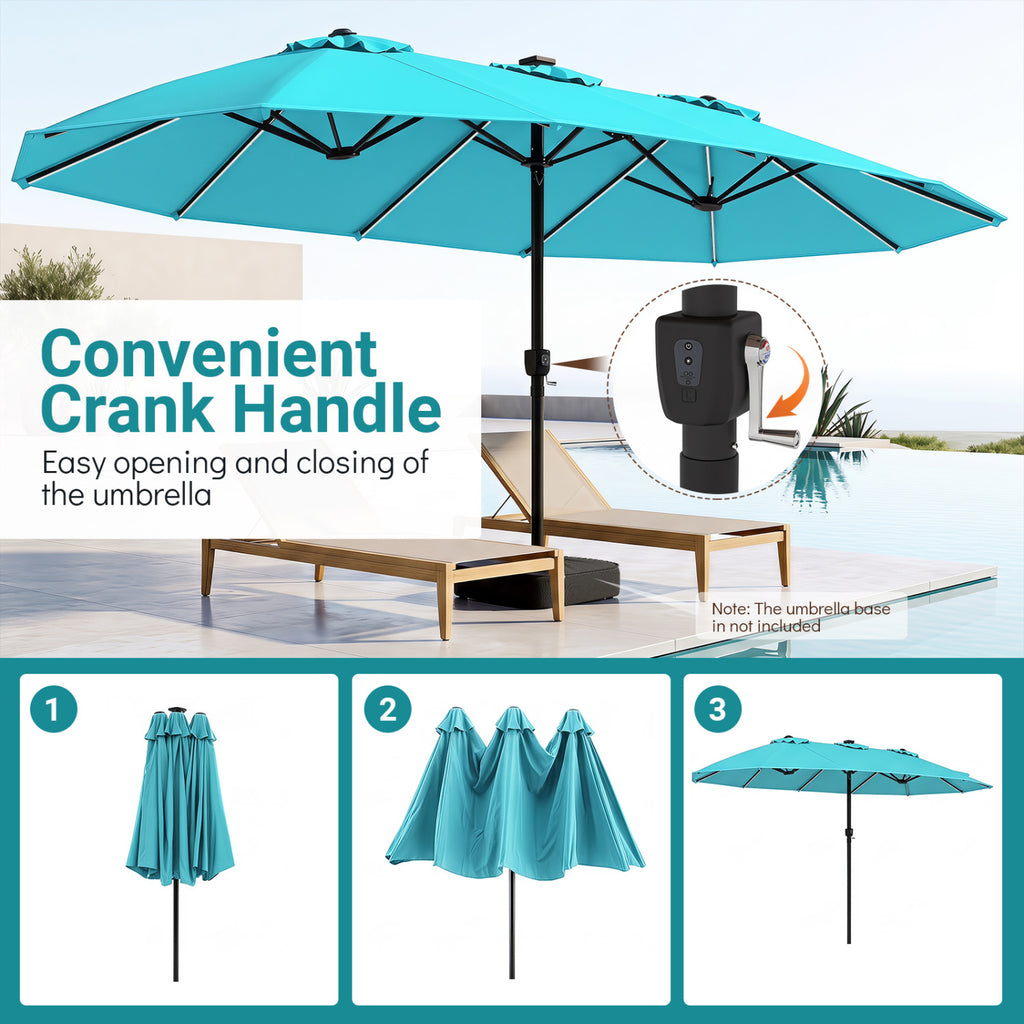 15.5FT Extra-Large Patio Umbrella 12 Reinforced Metal Ribs
